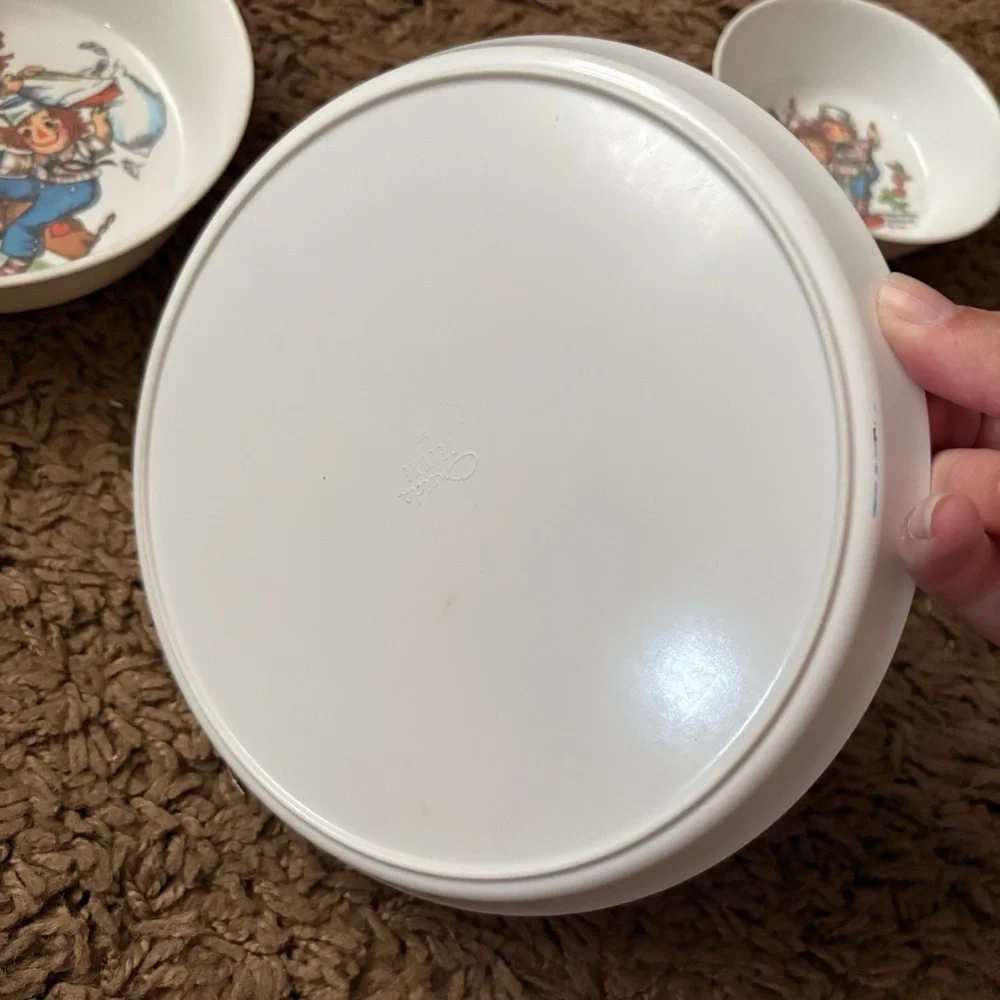 Vintage 1969 Raggedy Ann & Andy Plate Set Oneida Deluxe Bowl Kids